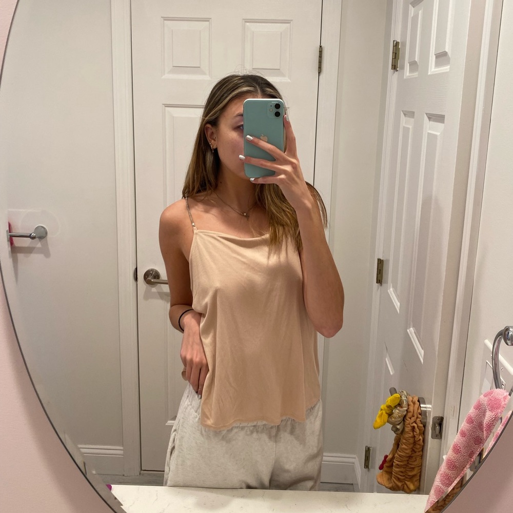 Rhinestone Strap Blush Urban Outfitters Tank Top